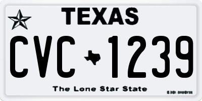 TX license plate CVC1239