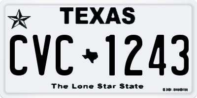 TX license plate CVC1243