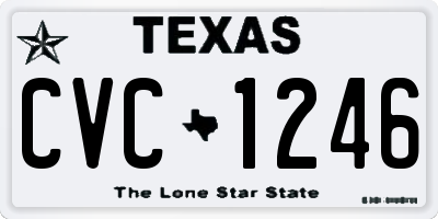 TX license plate CVC1246