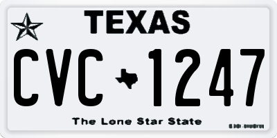 TX license plate CVC1247