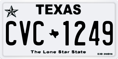 TX license plate CVC1249