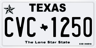 TX license plate CVC1250