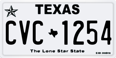 TX license plate CVC1254