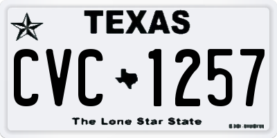 TX license plate CVC1257