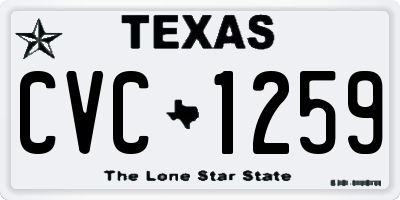 TX license plate CVC1259