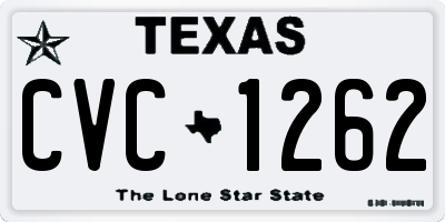 TX license plate CVC1262
