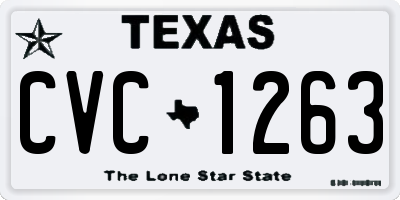 TX license plate CVC1263