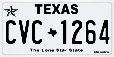 TX license plate CVC1264