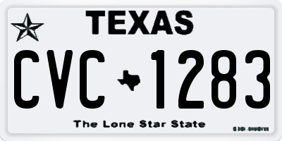 TX license plate CVC1283