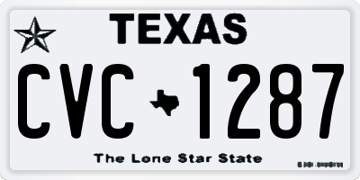 TX license plate CVC1287