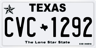 TX license plate CVC1292