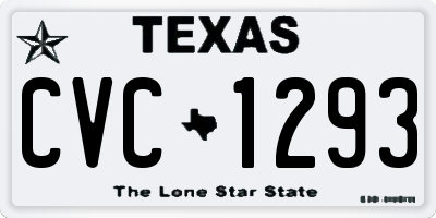 TX license plate CVC1293