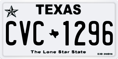 TX license plate CVC1296