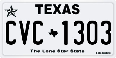 TX license plate CVC1303