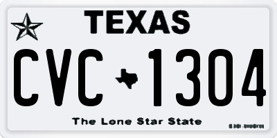 TX license plate CVC1304