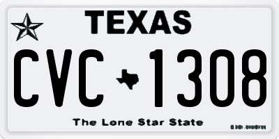 TX license plate CVC1308