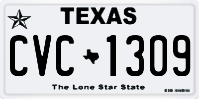 TX license plate CVC1309