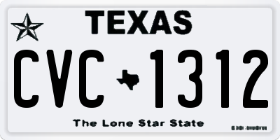 TX license plate CVC1312