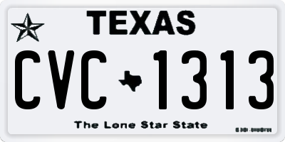 TX license plate CVC1313