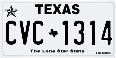 TX license plate CVC1314