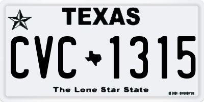 TX license plate CVC1315