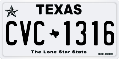 TX license plate CVC1316