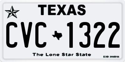 TX license plate CVC1322