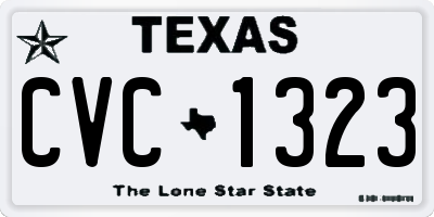 TX license plate CVC1323