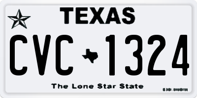 TX license plate CVC1324