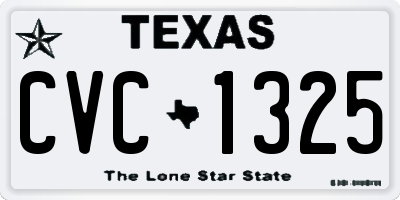 TX license plate CVC1325