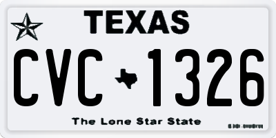 TX license plate CVC1326