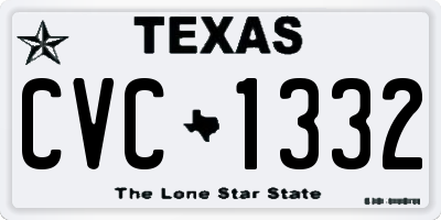 TX license plate CVC1332