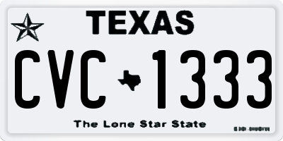 TX license plate CVC1333