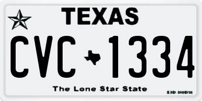 TX license plate CVC1334