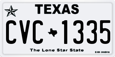 TX license plate CVC1335