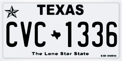 TX license plate CVC1336