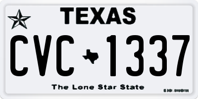 TX license plate CVC1337