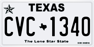 TX license plate CVC1340