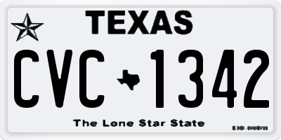 TX license plate CVC1342