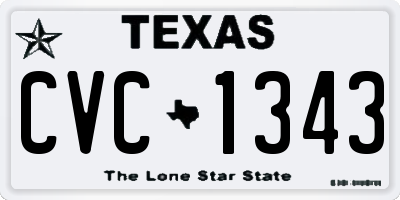 TX license plate CVC1343