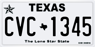 TX license plate CVC1345