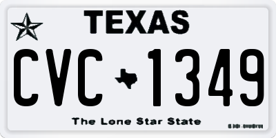 TX license plate CVC1349