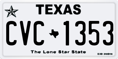 TX license plate CVC1353