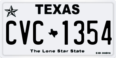 TX license plate CVC1354