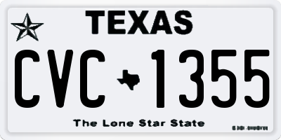 TX license plate CVC1355