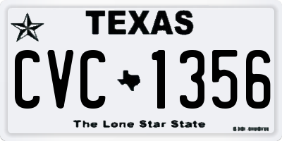 TX license plate CVC1356