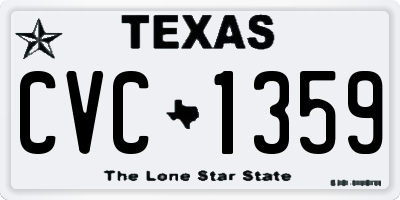 TX license plate CVC1359