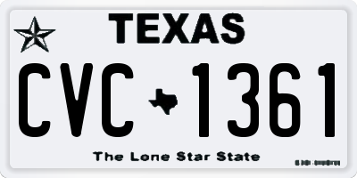 TX license plate CVC1361