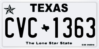 TX license plate CVC1363