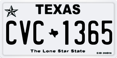 TX license plate CVC1365